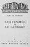 [Gutenberg 64737] • Les femmes et le langage